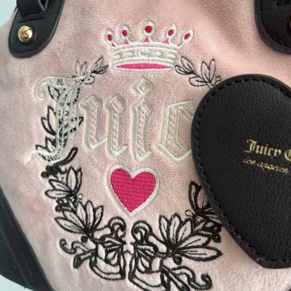 Juicy Couture Pink and Black Velour Handbag - Picture 3 of 7